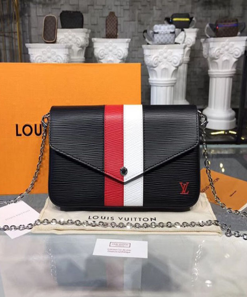 LV Pochette Felicie Epi Leather Noir