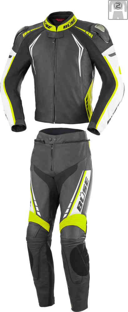 Men Büse Silverstone Pro Two Piece Motorcycle Leather Suit