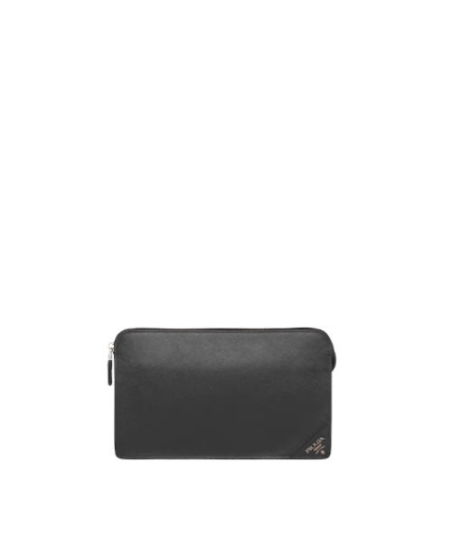 Prada Saffiano Leather Card Holder Black