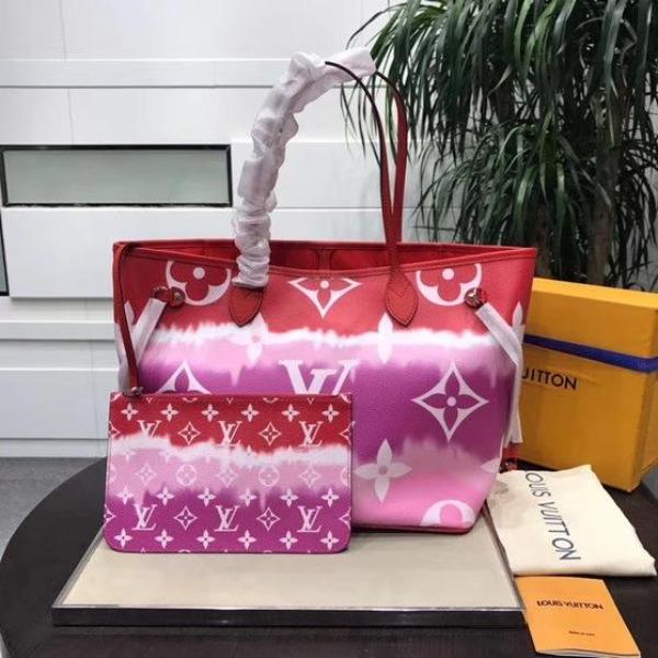 LV Escale Neverfull MM Rouge