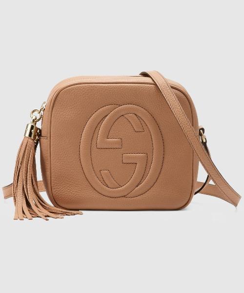 Gucci Soho Small Leather Disco Bag Rose Beige