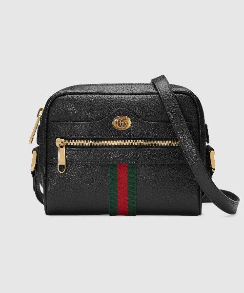Gucci Ophidia Leather Mini Bag Black