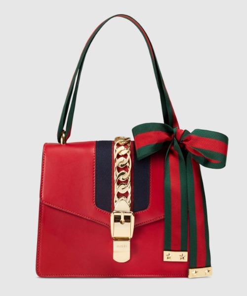 Gucci Sylvie Small Shoulder Bag Hibiscus Red