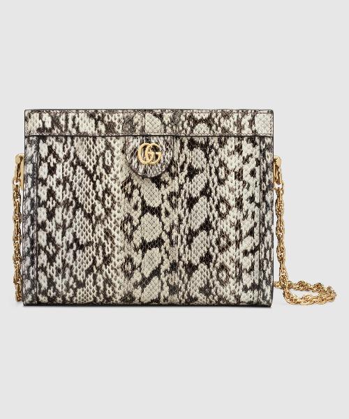 Gucci Ophidia Small Snakeskin Shoulder Bag Grey