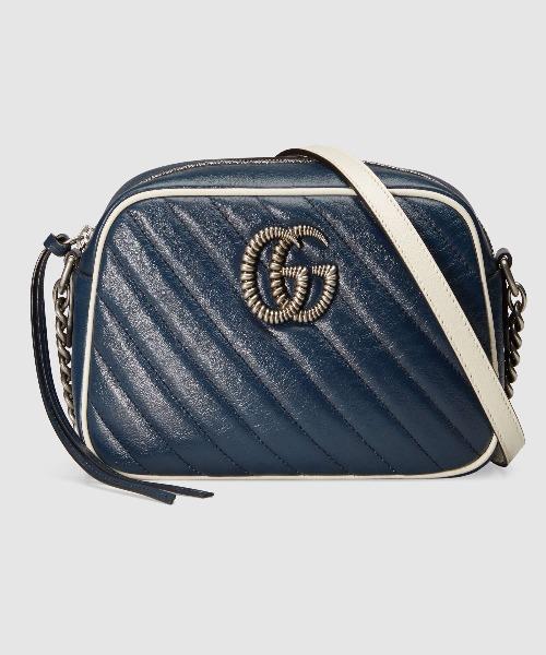 Gucci GG Marmont Matelassé Shoulder Bag Blue