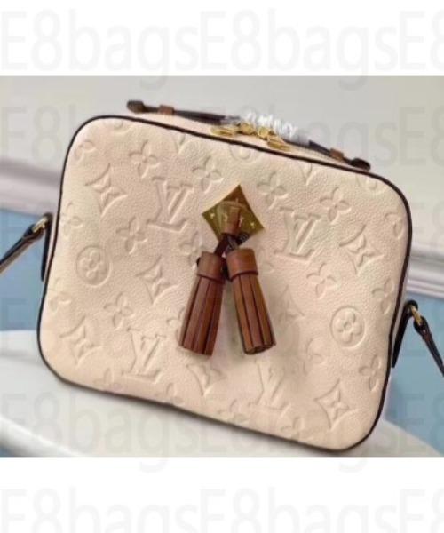 LV Saintonge Monogram Empreinte Leather Creme Caramel