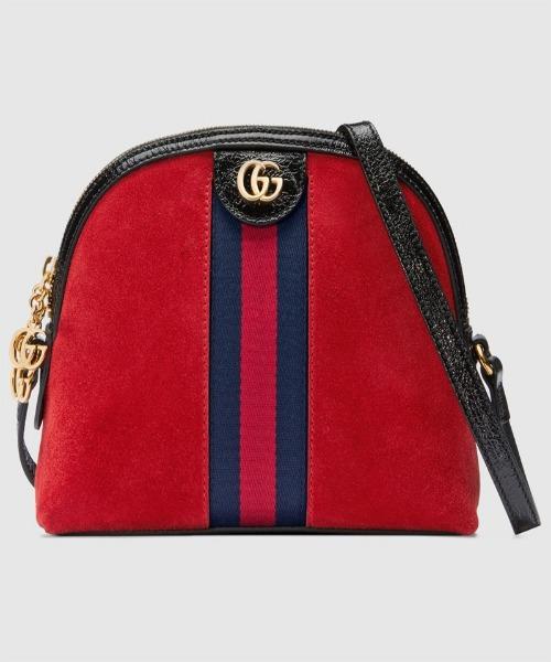 Gucci Ophidia Small Shoulder Bag In Hibiscus Red Suede