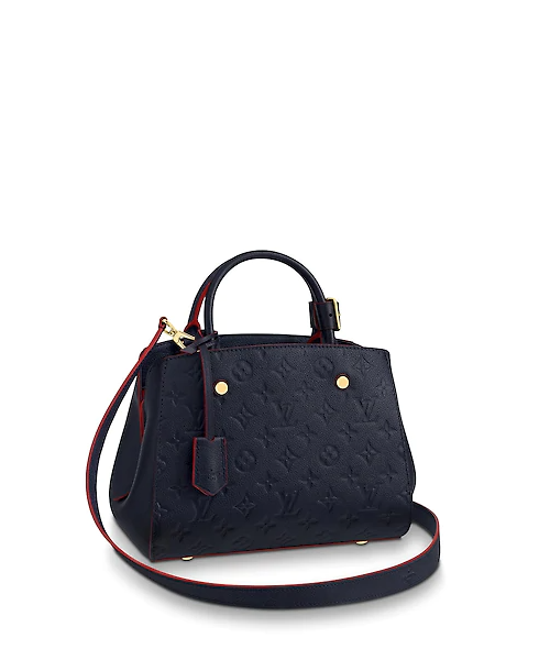 LV Montaigne BB Monogram Empreinte Leather Marine Rouge