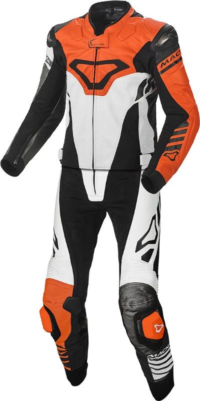 Men Macna Tracktix Two Piece Perforated Motorcycle Leather Suit