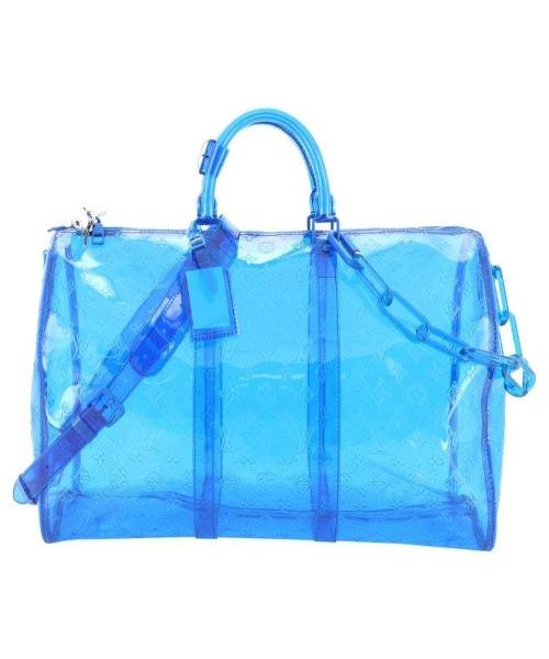 LV Keepall Bandouliere Monogram 50 Blue PVC