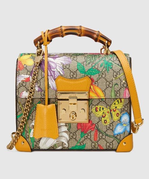 Gucci Padlock GG Flora Small Bamboo Shoulder Bag