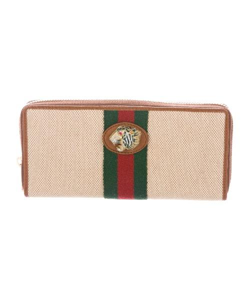 Gucci Rajah Zip Around Wallet Beige Vintage Canvas