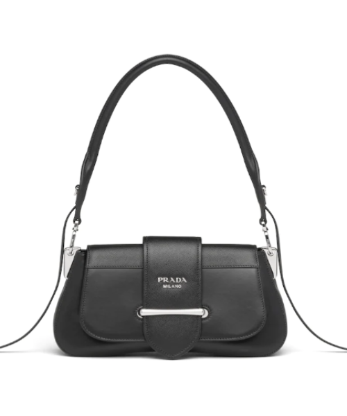 Prada Sidonie Leather Shoulder Bag Black