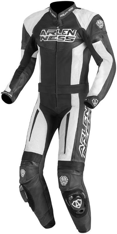 Men Arlen Ness Monza Two Piece Motorcycle Leather Suit