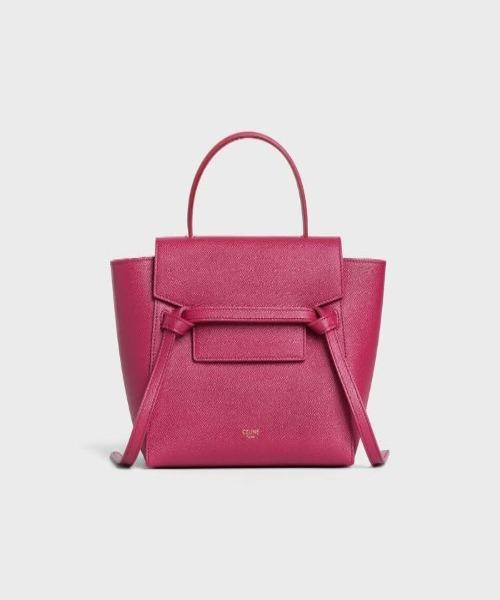 Celine Nano Belt Bag In Grained Calfskin Raspberry