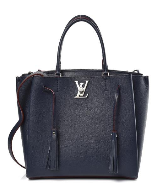 LV Lockmeto Handbag Luxury Leather Marine Rouge