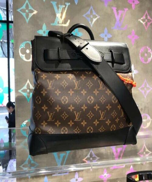 LV Steamer PM Taiga Leather Monogram Brown