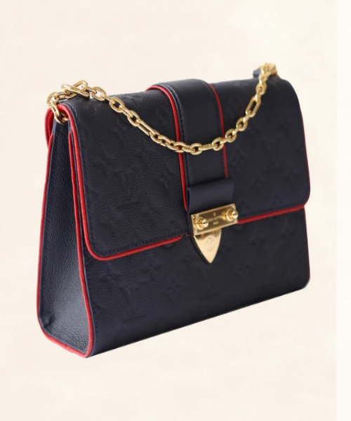 LV Saint Sulpice PM Monogram Empreinte Leather Marine Rouge