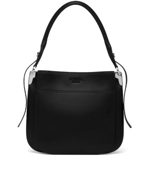 Prada Margit Leather Shoulder Bag Black
