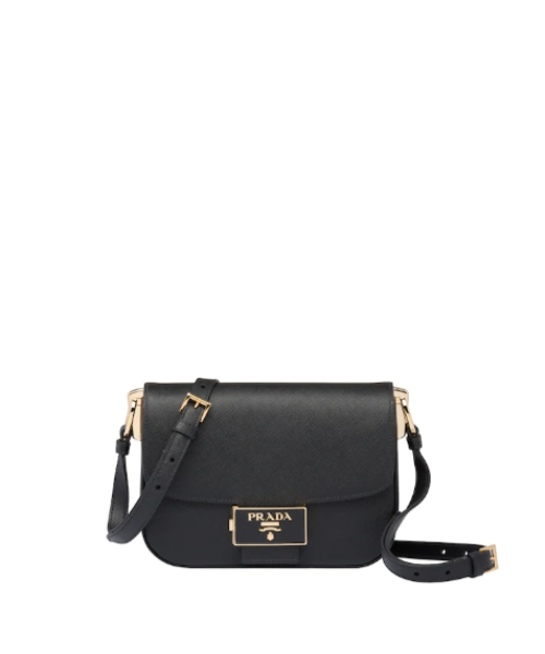 Prada Emblème Saffiano Leather Bag Black