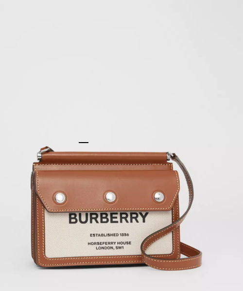 Burberry Mini Horseferry Print Title Bag With Pocket Detail Brown