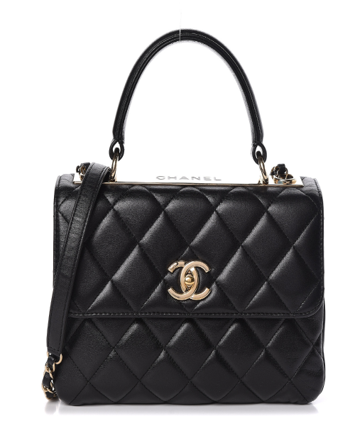 Chanel Small Flap Bag With Top Handle Black