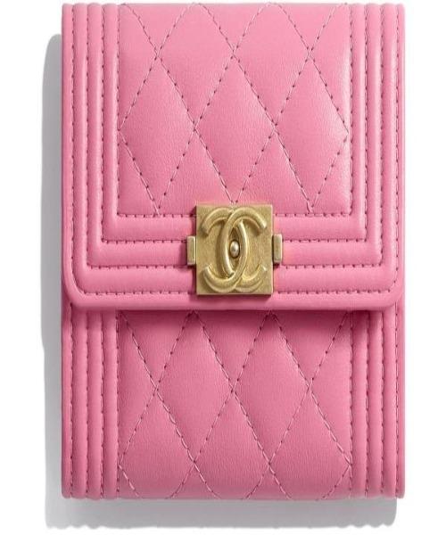 Chanel Boy Square Clutch With Chain – CWC Grained Calfskin Pink
