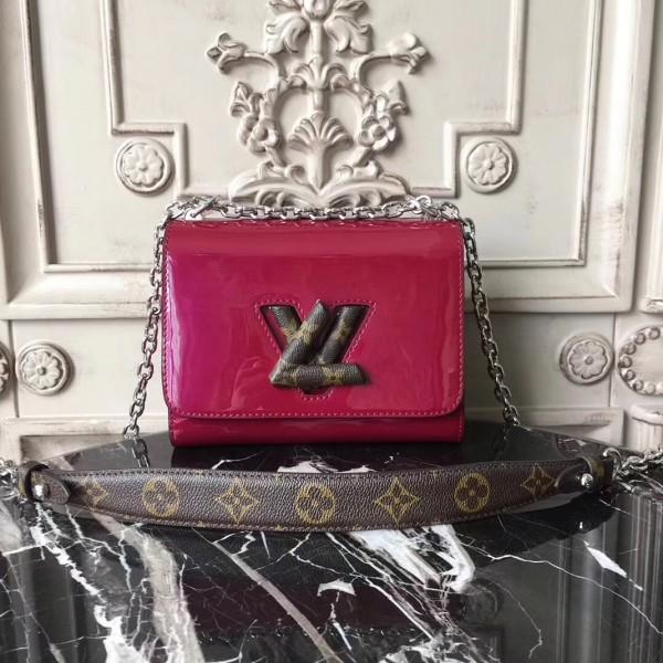 LV Twist PM Monogram Vernis Leather Magenta