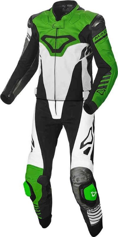 Men Macna Tracktix Two Piece Perforated Motorcycle Leather Suit