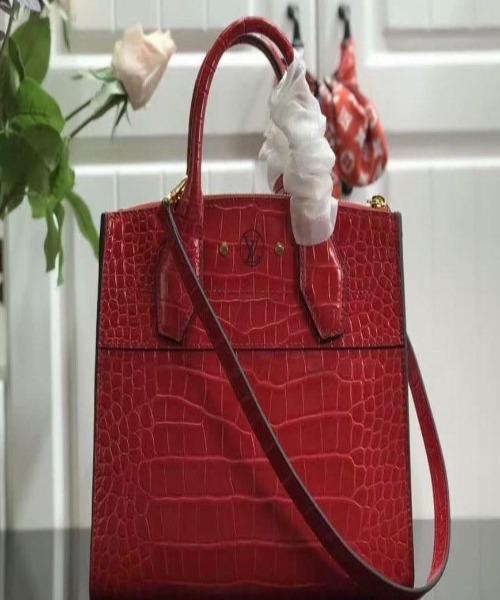 LV City Steamer PM Crocodilien Briliant Cerise