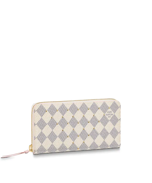 LV Clemence Wallet Damier Azur Canvas Rose Ballerine