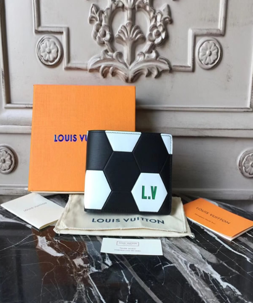 LV Slender Wallet Epi Leather Hexagon Black