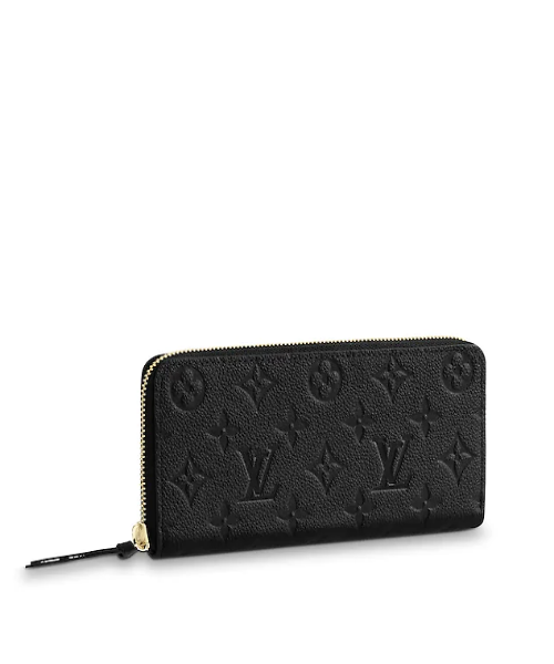 LV Clemence Wallet Monogram Empreinte Leather Noir