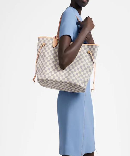 LV Neverfull MM Damier Azur Rose Ballerine