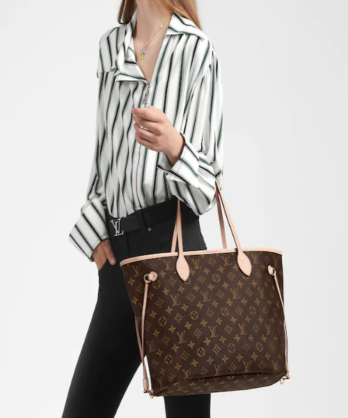 LV Neverfull MM Monogram Beige