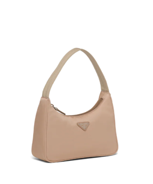 Prada Re-edition 2005 Nylon Shoulder Bag Beige