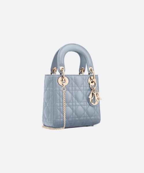 Mini Lady Dior Lambskin Bag Blue