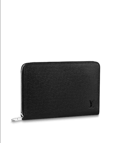 LV Zippy Organizer Taiga Leather Black