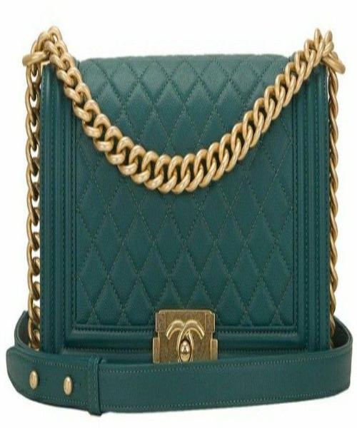 Chanel Le Boy Wallet On Chain – WOC Teal Caviar Gold-Toned