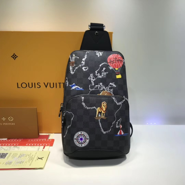 LV Avenue Sling Bag Damier Graphite Maps of the Renaissance