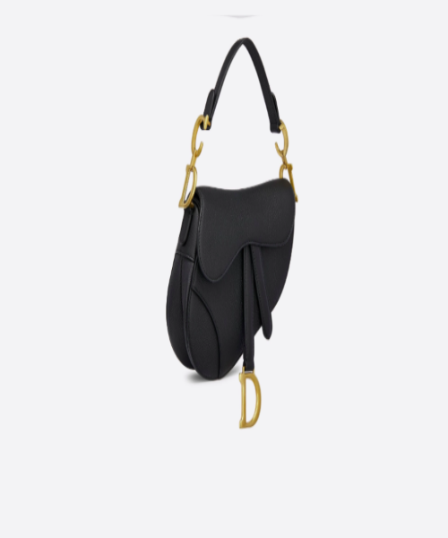 Dior Mini Saddle Bag In Black Calfskin