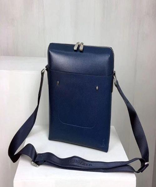 LV Pochette Grigori Cowhide Leather Dark Blue