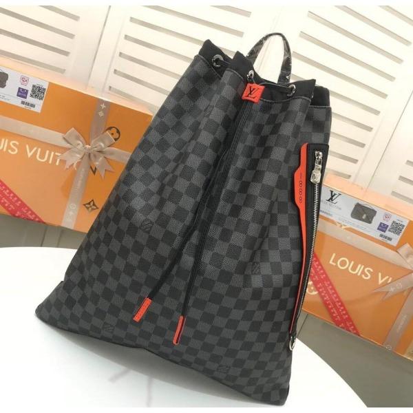 LV Drawstring Backpack Damier Colbat Race