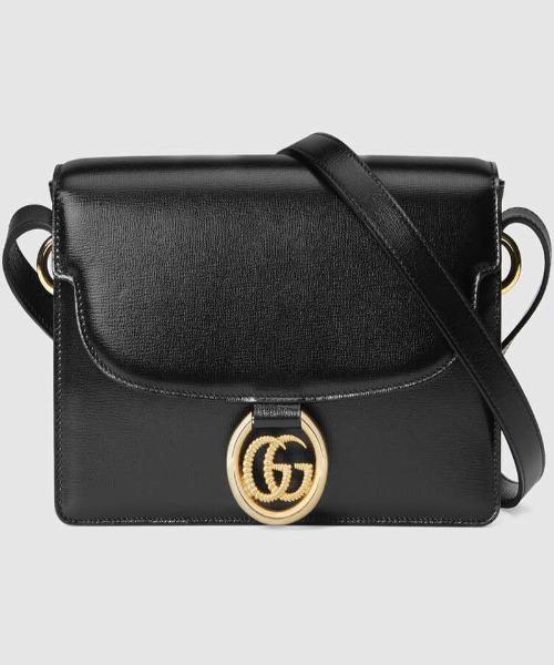 Gucci Small Leather Shoulder Bag Black