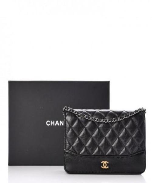 Chanel Wallet On Chain – WOC Aged & Smooth Calfskin Black