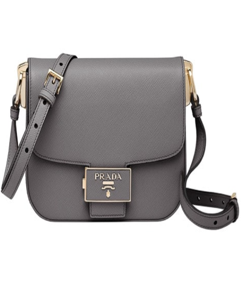 Prada Emblème Saffiano Leather Bag Grey