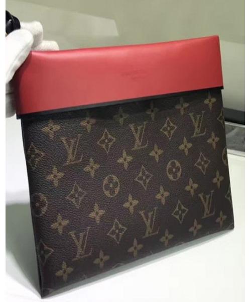 LV Pochette Tuileries Monogram Coated Canvas Red