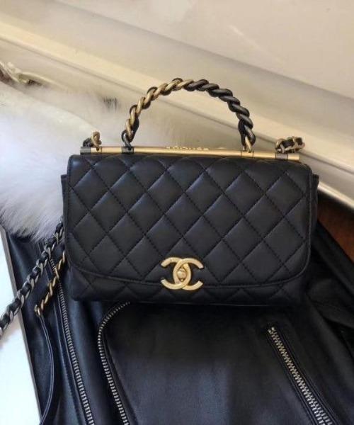 Chanel Small Flap Bag With Top Handle Black