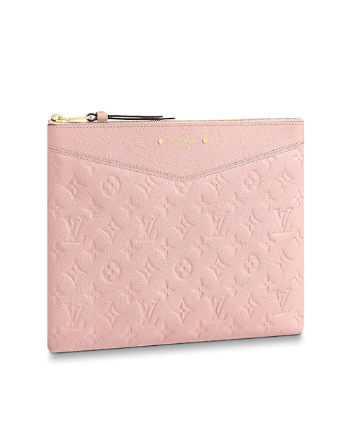 LV Daily Pouch Monogram Empreinte Rose Poudre