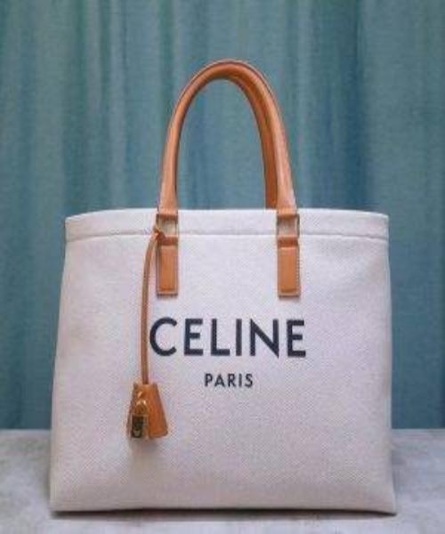 Celine Horizontal Cabas Celine In Canvas With Celine Print And Calfskin